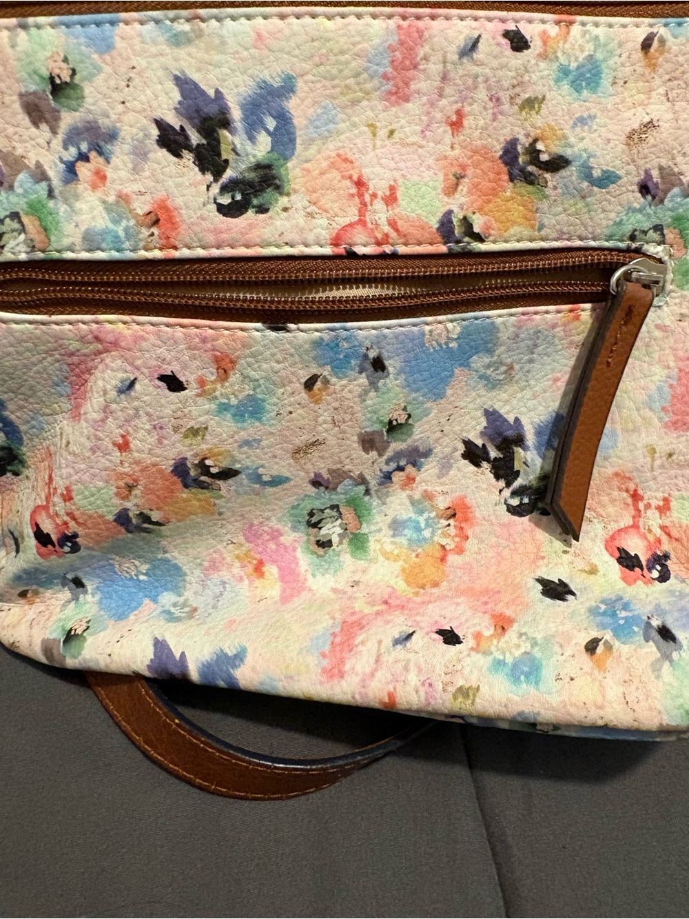 Rosetti Pastel Floral Crossbody with Brown Strap - Picture 3 of 7